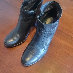 Born Black Leather Ankle Booties